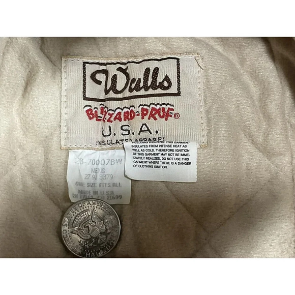 vintage Walls Blizzard Pruf Insulated brown Canvas Winter Hood Hat Made In USA - Picture 3 of 8